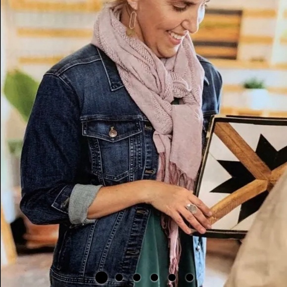 The Limited Tops - The Limited Women’s Blue Jean Jacket Long Sleeves Front Button Size Small